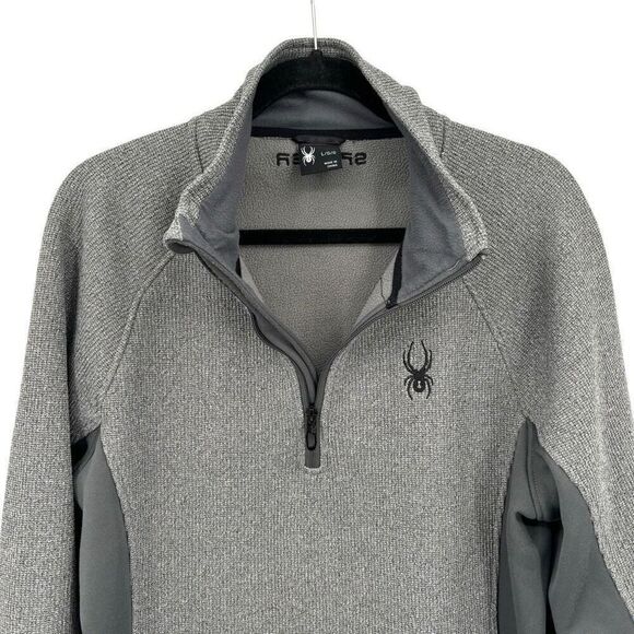 Spyder Men’s 1/4 Zip Pullover Jacket Gray Size Large - Picture 5 of 9